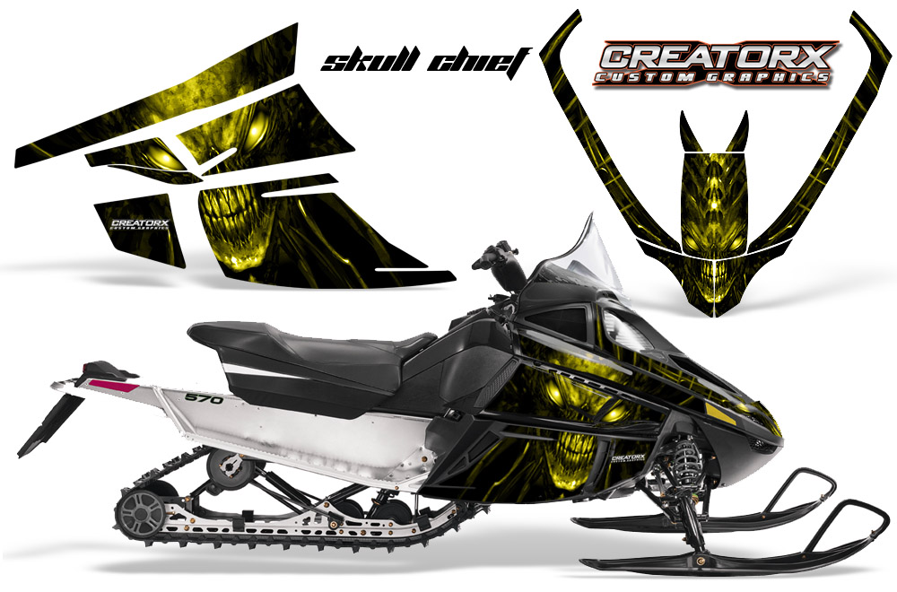 Arctic Cat F Series Graphics Kit Skull Chief sm Yellow